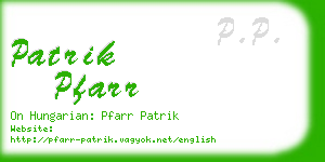 patrik pfarr business card